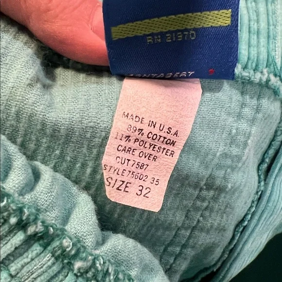 Vintage - OP Ocean Pacific, 32, Teal Corduroy Women Corduroy Shorts - Picture 4 of 7